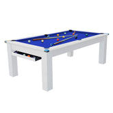 Gatley Modern Pool Dining Table - White - Slate Bed Pool Diner In 6FT & 7FT Sizes